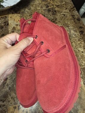 UGG Men's Red Suede Slip-On Loafers